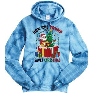 How The Trump Saved Christmas Funny Holiday Christmas Trump Tie Dye Hoodie