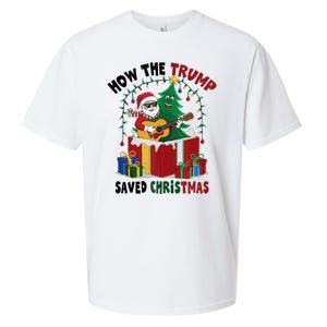 How The Trump Saved Christmas Funny Holiday Christmas Trump Sueded Cloud Jersey T-Shirt