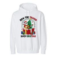 How The Trump Saved Christmas Funny Holiday Christmas Trump Garment-Dyed Fleece Hoodie