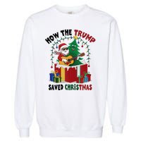 How The Trump Saved Christmas Funny Holiday Christmas Trump Garment-Dyed Sweatshirt