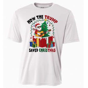 How The Trump Saved Christmas Funny Holiday Christmas Trump Cooling Performance Crew T-Shirt