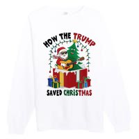 How The Trump Saved Christmas Funny Holiday Christmas Trump Premium Crewneck Sweatshirt