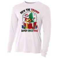 How The Trump Saved Christmas Funny Holiday Christmas Trump Cooling Performance Long Sleeve Crew