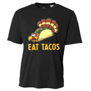 Happy Thanksgiving Turkey Day Turkey Eat Tacos Funny Cooling Performance Crew T-Shirt