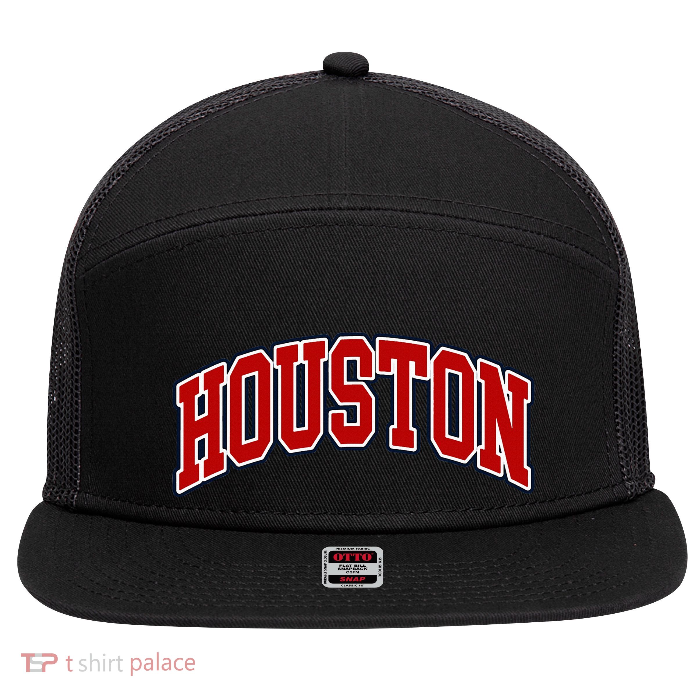 Houston Texas Throwback Design Print Htown Classic 7 Panel Mesh Trucker Snapback Hat