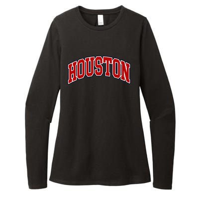 Houston Texas Throwback Design Print Htown Classic Womens CVC Long Sleeve Shirt