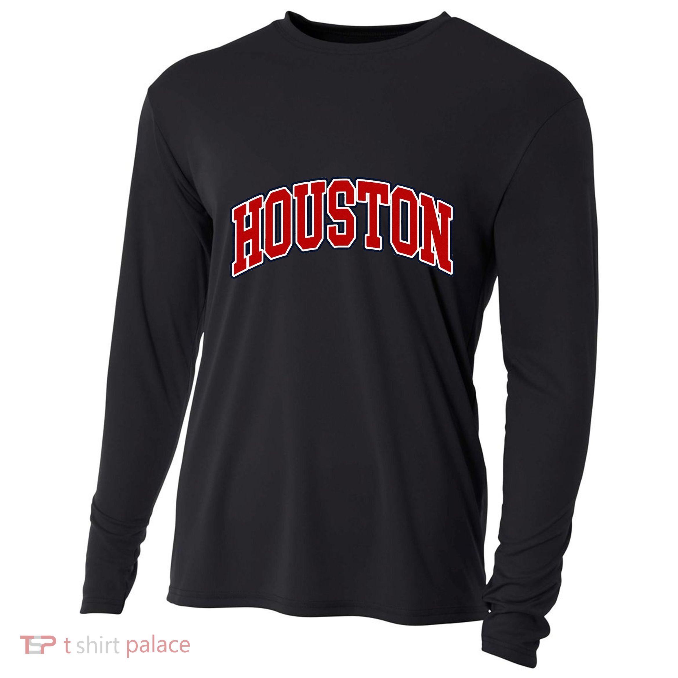 Houston Texas Throwback Design Print Htown Classic Cooling Performance Long Sleeve Crew