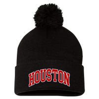 Houston Texas Throwback Design Print Htown Classic Pom Pom 12in Knit Beanie