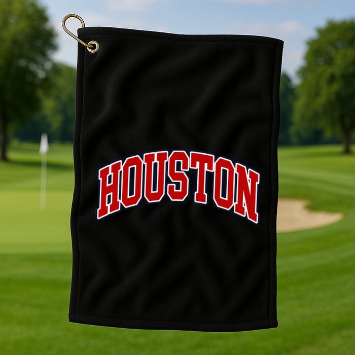 Houston Texas Throwback Design Print Htown Classic Golf Towel
