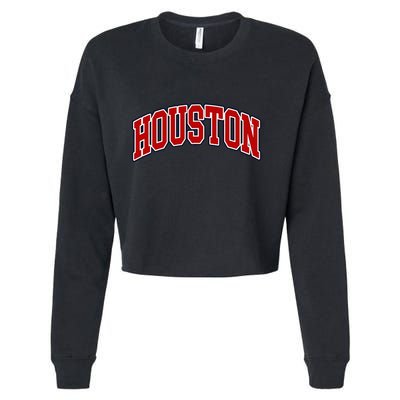 Houston Texas Throwback Design Print Htown Classic Cropped Pullover Crew
