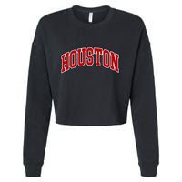 Houston Texas Throwback Design Print Htown Classic Cropped Pullover Crew