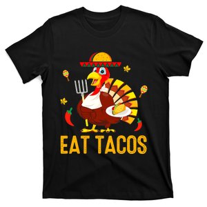 Happy Thanksgiving Turkey Day Turkey Eat Tacos Funny T-Shirt