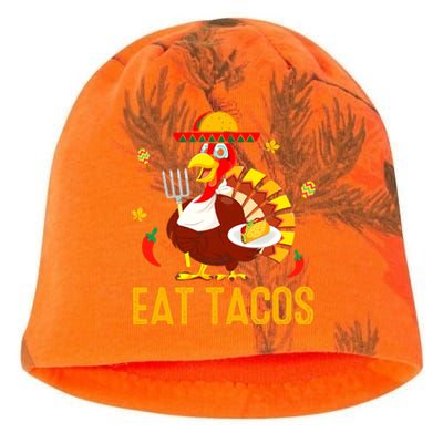 Happy Thanksgiving Turkey Day Turkey Eat Tacos Funny Kati - Camo Knit Beanie