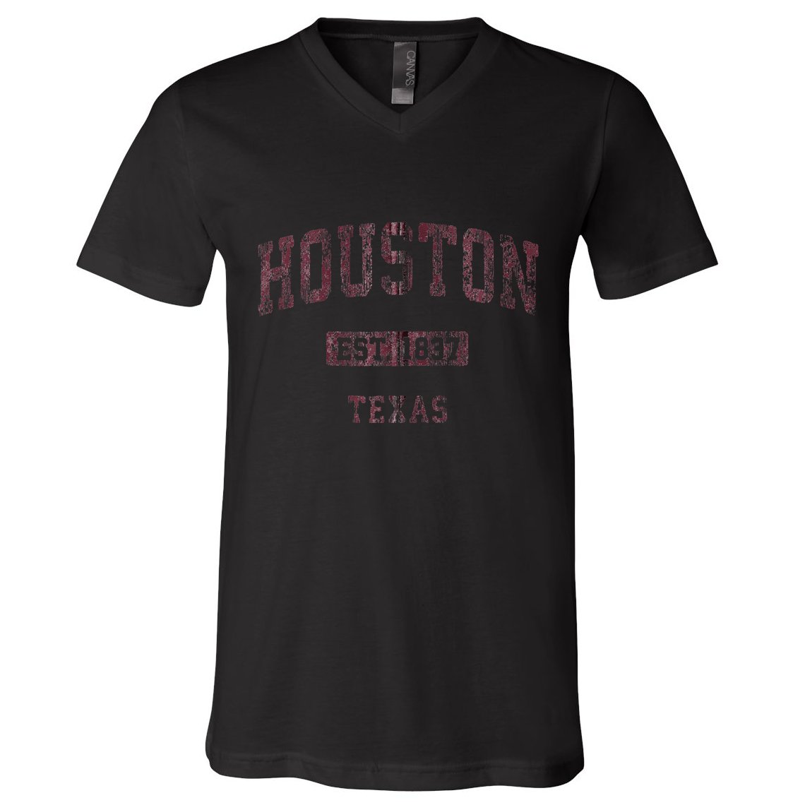 Houston Texas Tx Vintage Athletic Sports V-Neck T-Shirt