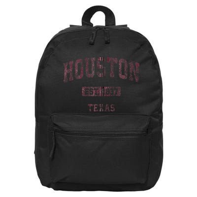 Houston Texas Tx Vintage Athletic Sports 16 in Basic Backpack