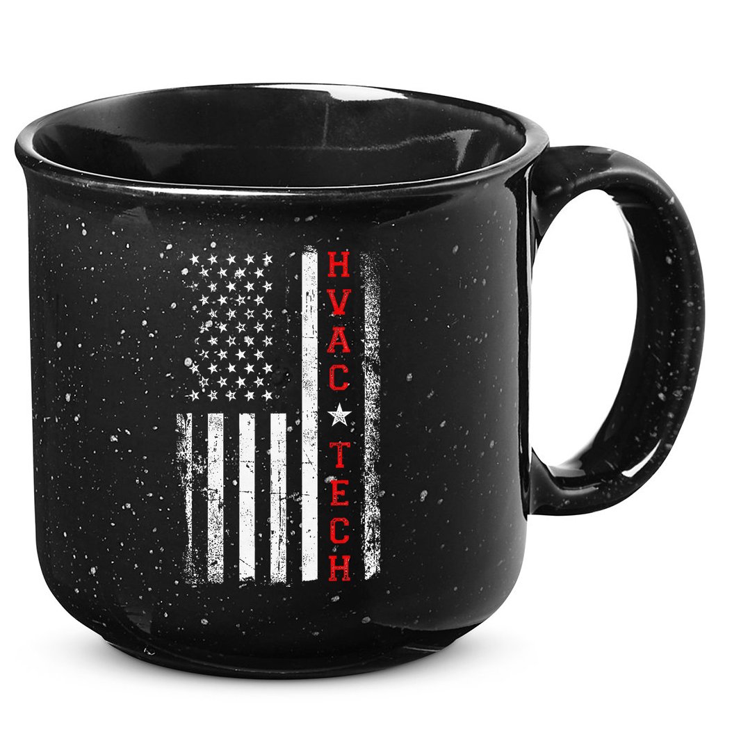 Hvac Technician Tech American Flag Vintage Hvac Technician 15oz Campfire Ceramic Mug