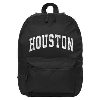 Houston Texas Tx Vintage Athletic Sports Design 16 in Basic Backpack