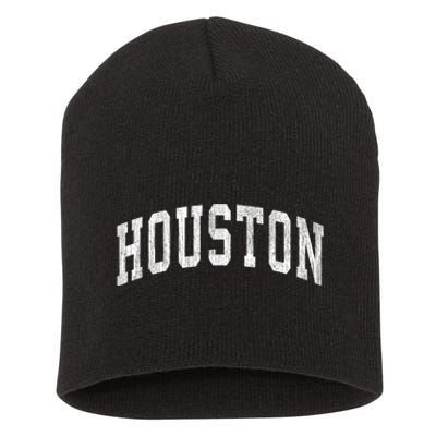 Houston Texas Tx Vintage Athletic Sports Design Short Acrylic Beanie