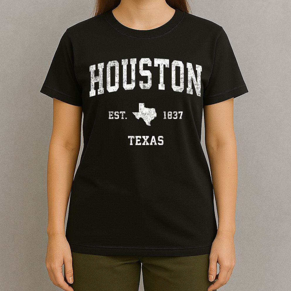 Houston Texas Tx Vintage Sports Design T-Shirt