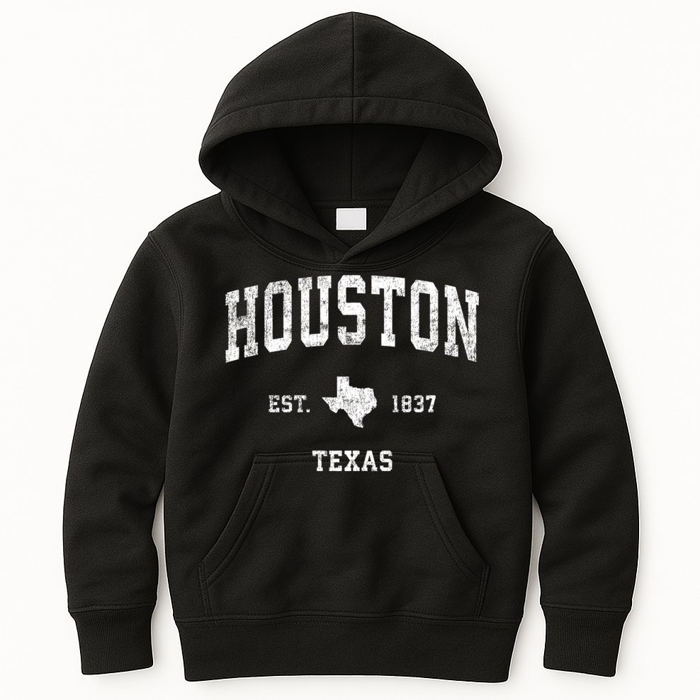 Houston Texas Tx Vintage Sports Design Kids Hoodie
