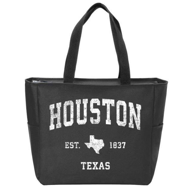 Houston Texas Tx Vintage Sports Design Zip Tote Bag