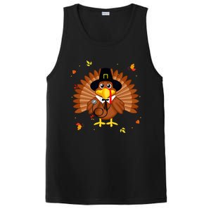 Happy Thanksgiving Turkey Nurse Holiday Nurse Thankful Fall Gift PosiCharge Competitor Tank