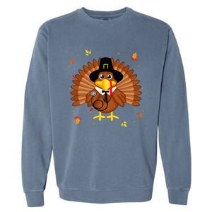 Happy Thanksgiving Turkey Nurse Holiday Nurse Thankful Fall Gift Garment-Dyed Sweatshirt