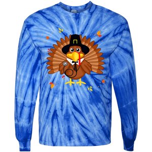 Happy Thanksgiving Turkey Nurse Holiday Nurse Thankful Fall Gift Tie-Dye Long Sleeve Shirt