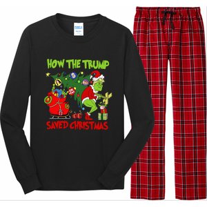 How The Trump Saved Christmas Funny Trump Christmas Long Sleeve Pajama Set