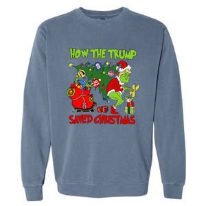 How The Trump Saved Christmas Funny Trump Christmas Garment-Dyed Sweatshirt