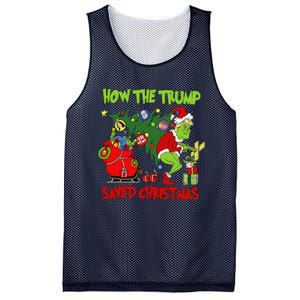 How The Trump Saved Christmas Funny Trump Christmas Mesh Reversible Basketball Jersey Tank