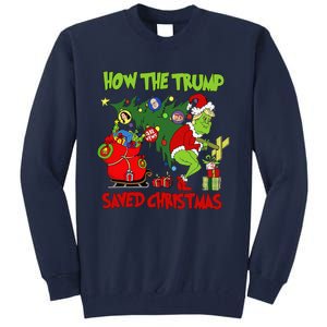 How The Trump Saved Christmas Funny Trump Christmas Tall Sweatshirt