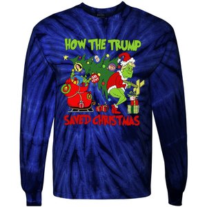 How The Trump Saved Christmas Funny Trump Christmas Tie-Dye Long Sleeve Shirt