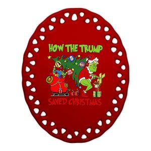 How The Trump Saved Christmas Funny Trump Christmas Ceramic Oval Ornament