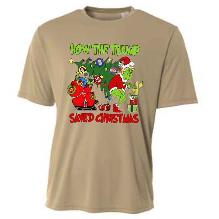 How The Trump Saved Christmas Funny Trump Christmas Cooling Performance Crew T-Shirt