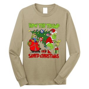 How The Trump Saved Christmas Funny Trump Christmas Long Sleeve Shirt