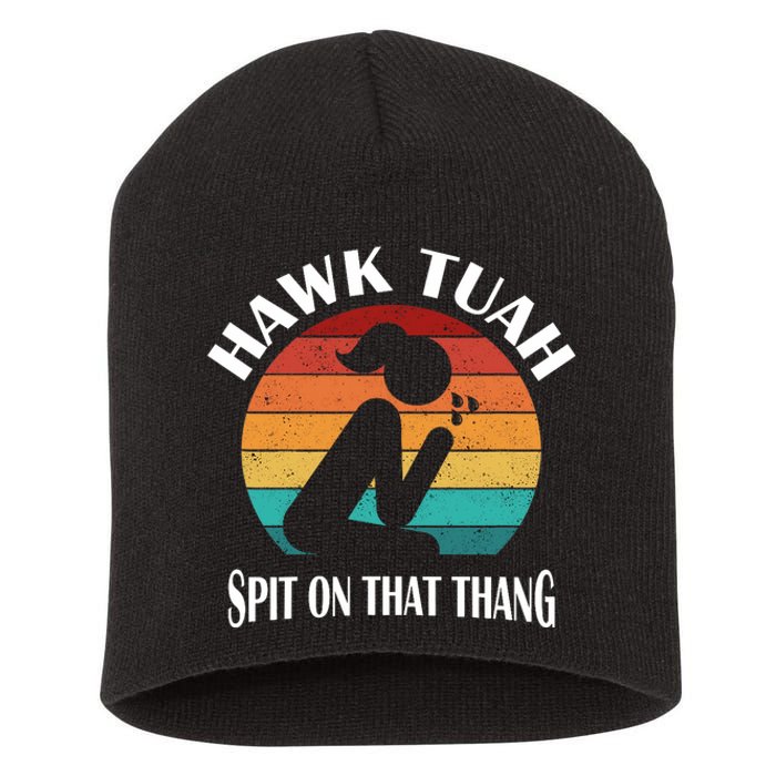 Hawk Tuah Trendy Short Acrylic Beanie