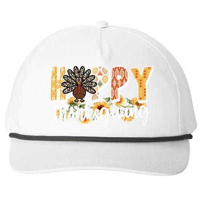 Happy Thanksgiving Turkey Cute Holiday Snapback Five-Panel Rope Hat