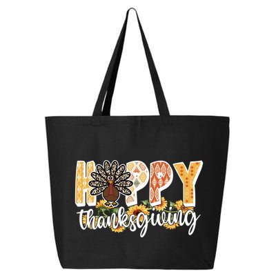 Happy Thanksgiving Turkey Cute Holiday 25L Jumbo Tote