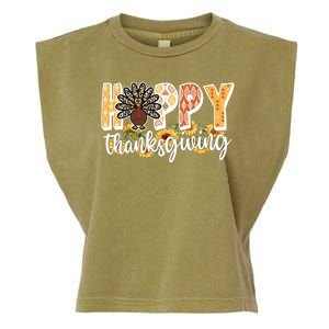 Happy Thanksgiving Turkey Cute Holiday Garment-Dyed Women's Muscle Tee