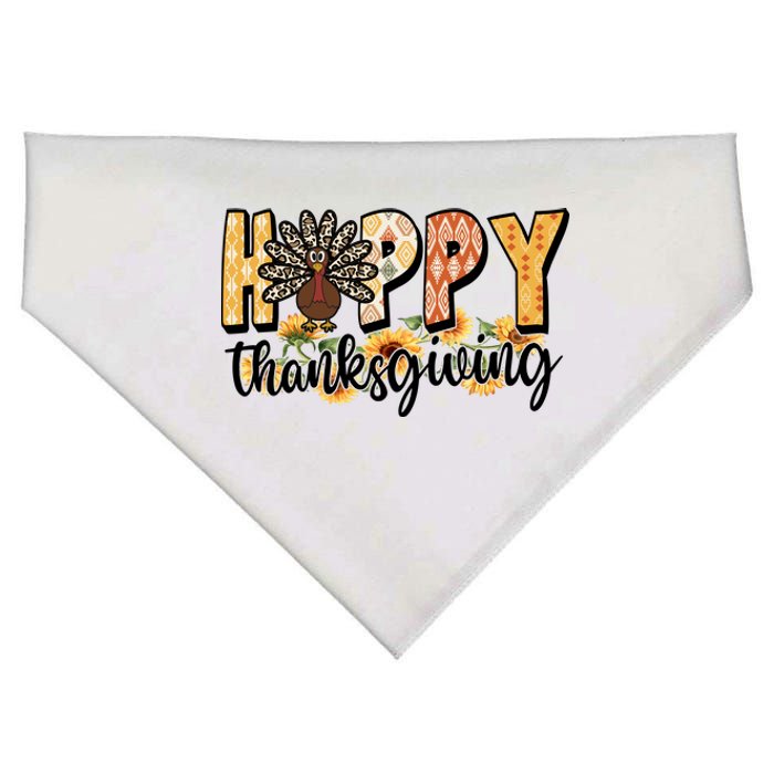 Happy Thanksgiving Turkey Cute Holiday USA-Made Doggie Bandana