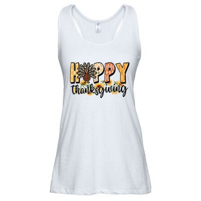 Happy Thanksgiving Turkey Cute Holiday Ladies Essential Flowy Tank