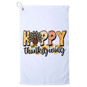 Happy Thanksgiving Turkey Cute Holiday Platinum Collection Golf Towel