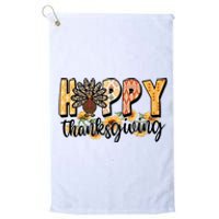 Happy Thanksgiving Turkey Cute Holiday Platinum Collection Golf Towel