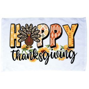 Happy Thanksgiving Turkey Cute Holiday Microfiber Hand Towel