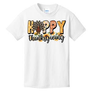 Happy Thanksgiving Turkey Cute Holiday Kids T-Shirt