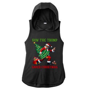 How The Trump Saved Christmas Funny Trump Christmas 2024 Funny Gift Ladies PosiCharge Tri-Blend Wicking Draft Hoodie Tank