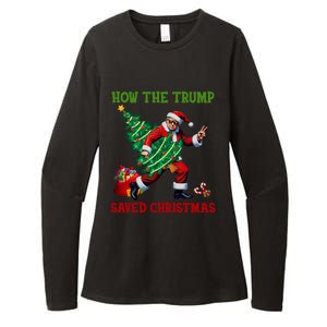 How The Trump Saved Christmas Funny Trump Christmas 2024 Funny Gift Womens CVC Long Sleeve Shirt