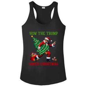 How The Trump Saved Christmas Funny Trump Christmas 2024 Funny Gift Ladies PosiCharge Competitor Racerback Tank