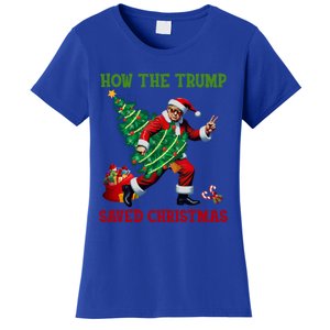 How The Trump Saved Christmas Funny Trump Christmas 2024 Funny Gift Women's T-Shirt